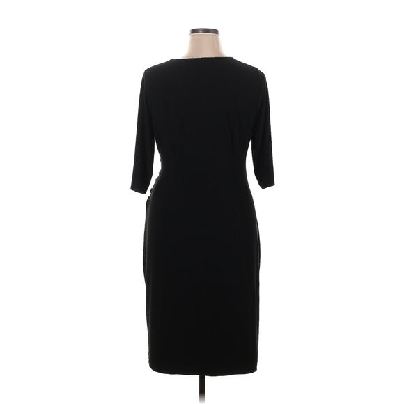 Kiyonna Black Dress Faux Wrap LBD 1X Vixen Style Laced on Side Slimming Packable - Picture 5 of 7